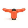 Morton Adjustable Handle, T-Handle Design, Cast Zinc, 5/8"-11 Internal Thread, 4.25" Handle Diameter, Safety Orange Handle TH-113-OR